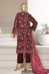 Sada Bahar Stitched 3 Piece Printed Lawn Vol-01 Suit-PR-4496 BROWN