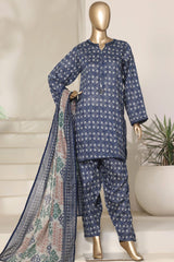 Sada Bahar Stitched 3 Piece Printed With Shalwar-Pr-82A-Blue