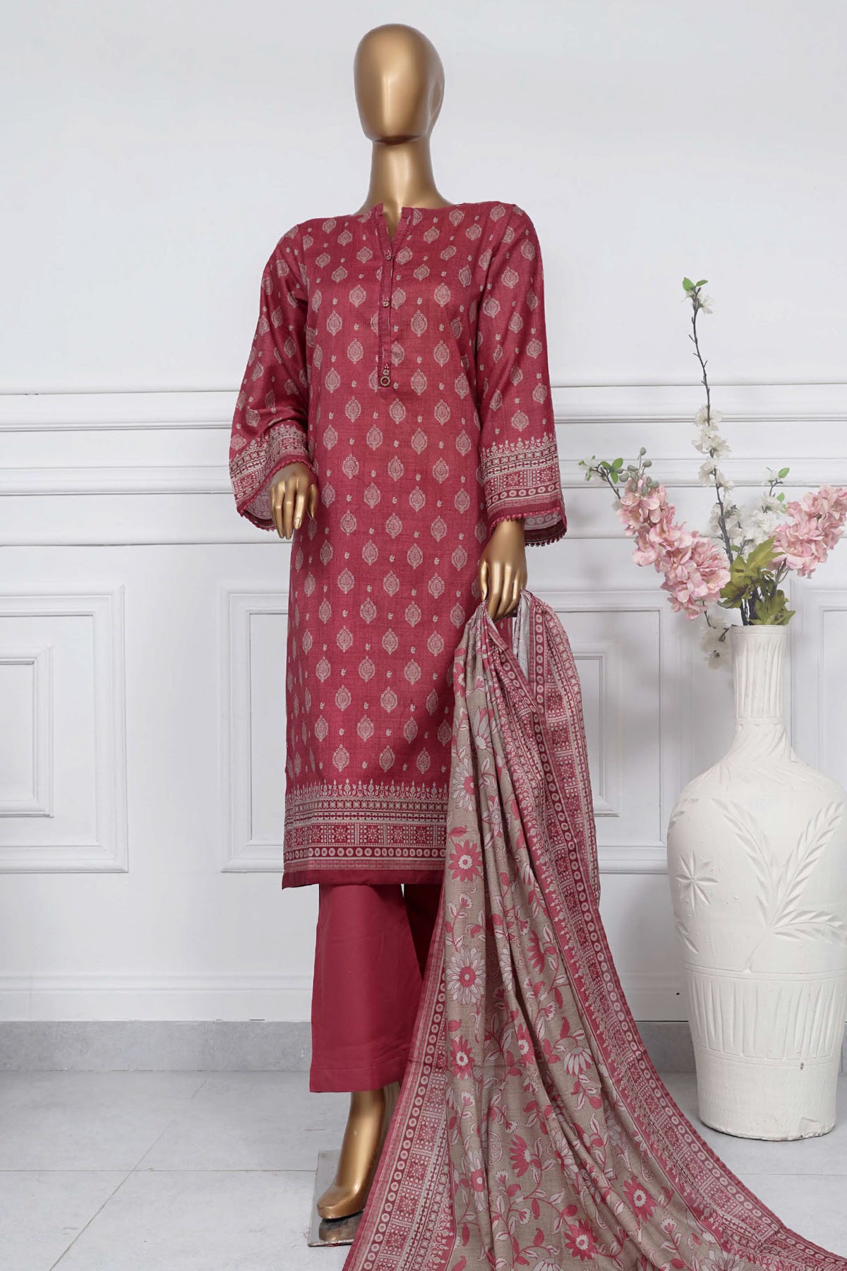 Sada Bahar Stitched 3 Piece Printed Lawn Vol-01 Collection'2025-PR-9481-Brown