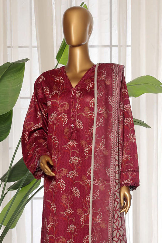 Sada Bahar Stitched 3 Piece Printed Lawn Vol-03 Collection'2025-PR-9545-Maroon