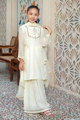 Chiffon Hand Adda Work 3 Pc Suit - Wear Ochre