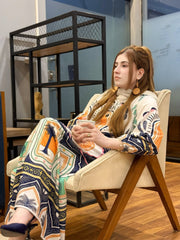 Aadaab Boutique Palm Leaf – Printed Maxi (Stitched)