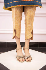 Dhaani Chunariya Separates By Zaaviay Stitched Gold Scalloped Pants