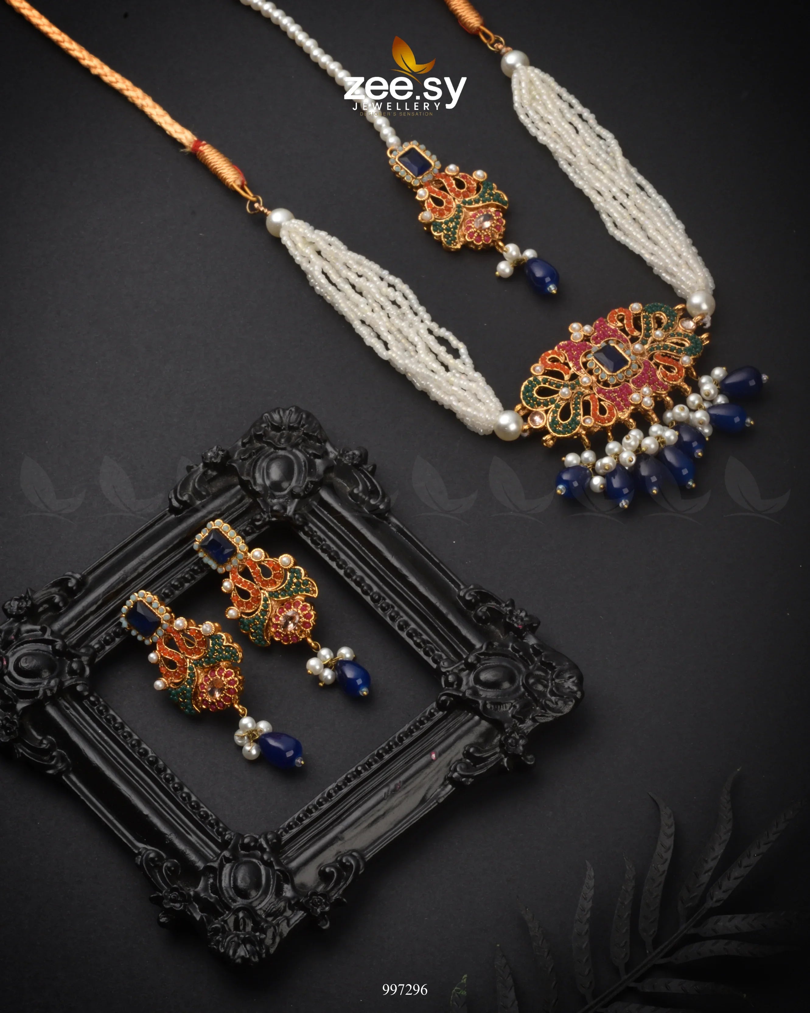 Stokesia Choker Set Blue - Zeesy Jewellery