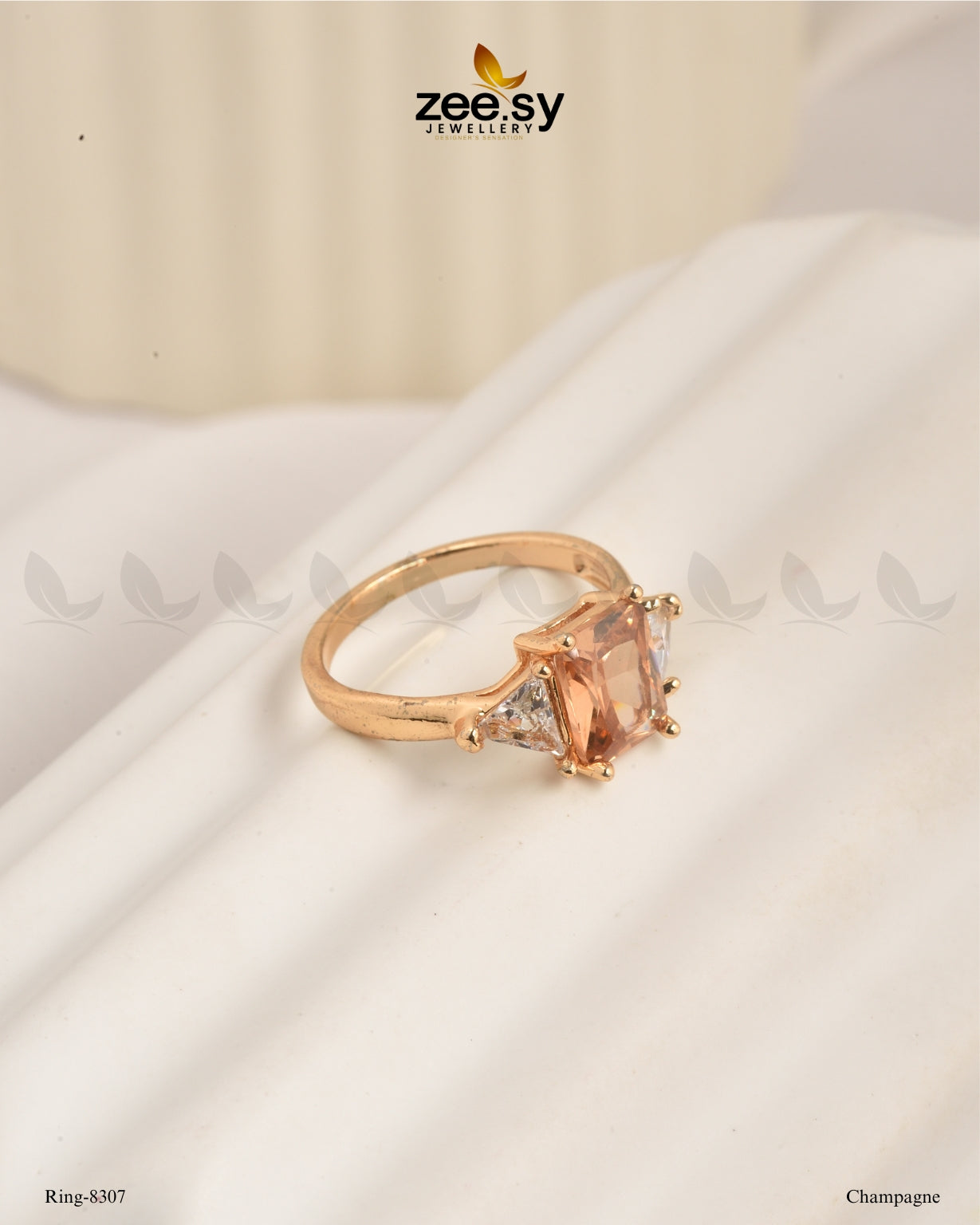 Ring-8307 Champagne - Zeesy Jewellery