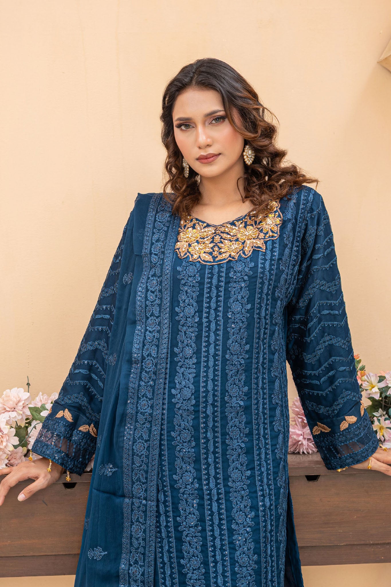Maya By Azmeerah Stitched 3 Piece Hand Emb Chiffon Collection'2025-04-Pavorel