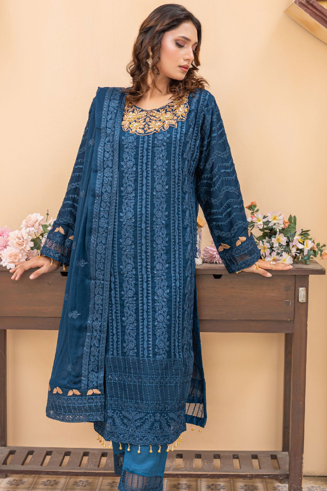 Maya By Azmeerah Stitched 3 Piece Hand Emb Chiffon Collection'2025-04-Pavorel
