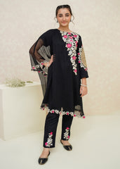 Modest Stitched 3 Piece Pearl Cape Formals Collection'2024-8635-Black