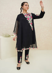 Modest Stitched 3 Piece Pearl Cape Formals Collection'2024-8635-Black