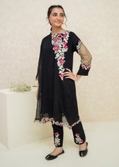 Modest Stitched 3 Piece Pearl Cape Formals Collection'2024-8635-Black