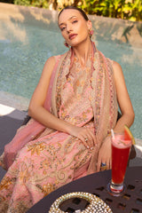 Zinnia By Faiza Saqlain Unstitched 3 Piece Luxury Lawn Collection-Peony