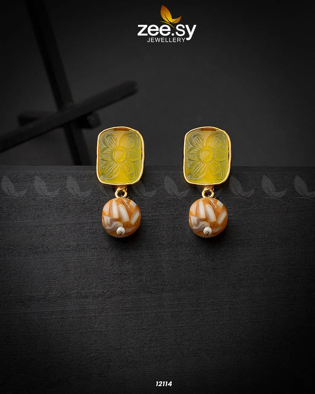 Petite Gems Earrings Yellow - Zeesy Jewellery