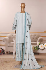 Khombi Stitched 3 Piece Cotton Summer Suit-Pie Sky