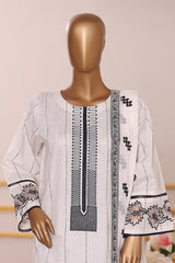 Khombi Stitched 3 Piece Cotton Summer Suit-Pie White