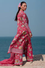 Summer Together By Afrozeh Unstitched 3 Piece Lawnkari Vol-03 Collection-AL-05-Pink Ruby