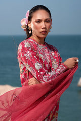 Summer Together By Afrozeh Unstitched 3 Piece Lawnkari Vol-03 Collection-AL-05-Pink Ruby