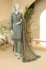 Almeerah Unstitched 3 Piece Floral Lawn Print Collection'2025-Pistachio Petal