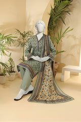 Almeerah Unstitched 3 Piece Floral Lawn Print Collection'2025-Pistachio Petal