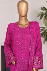 Khombi Stitched 3 Piece Formals Suit-Platinum Magenta