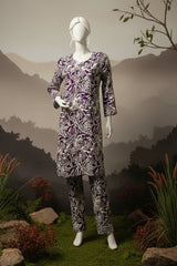 Doriya Luxe By Almeerah Stitched 2 Piece Premium Bana Dora Lawn Collection'2025-Plum Royale Charm