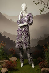 Doriya Luxe By Almeerah Stitched 2 Piece Premium Bana Dora Lawn Collection'2025-Plum Royale Charm