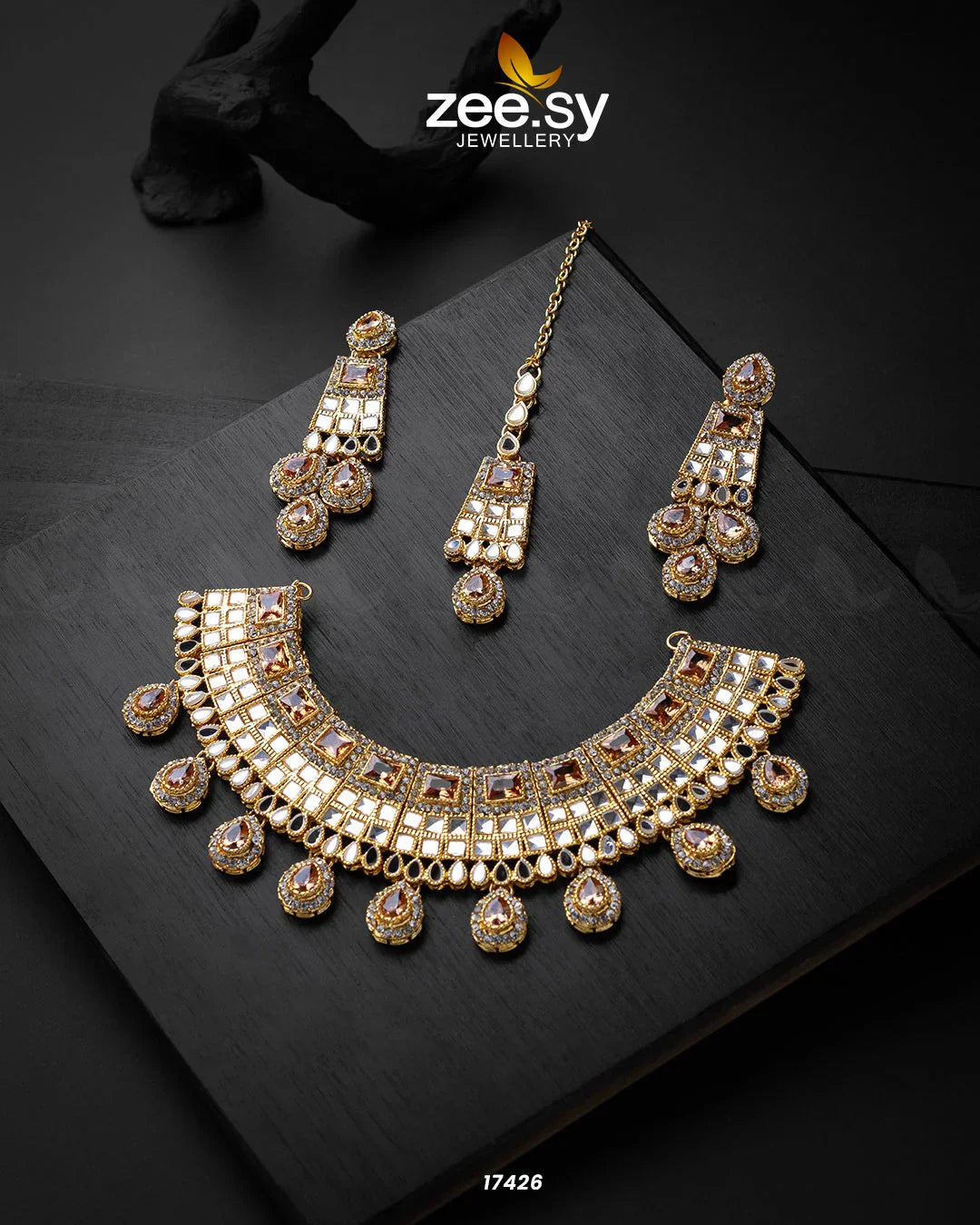Prestige Necklace Champagne - Zeesy Jewellery