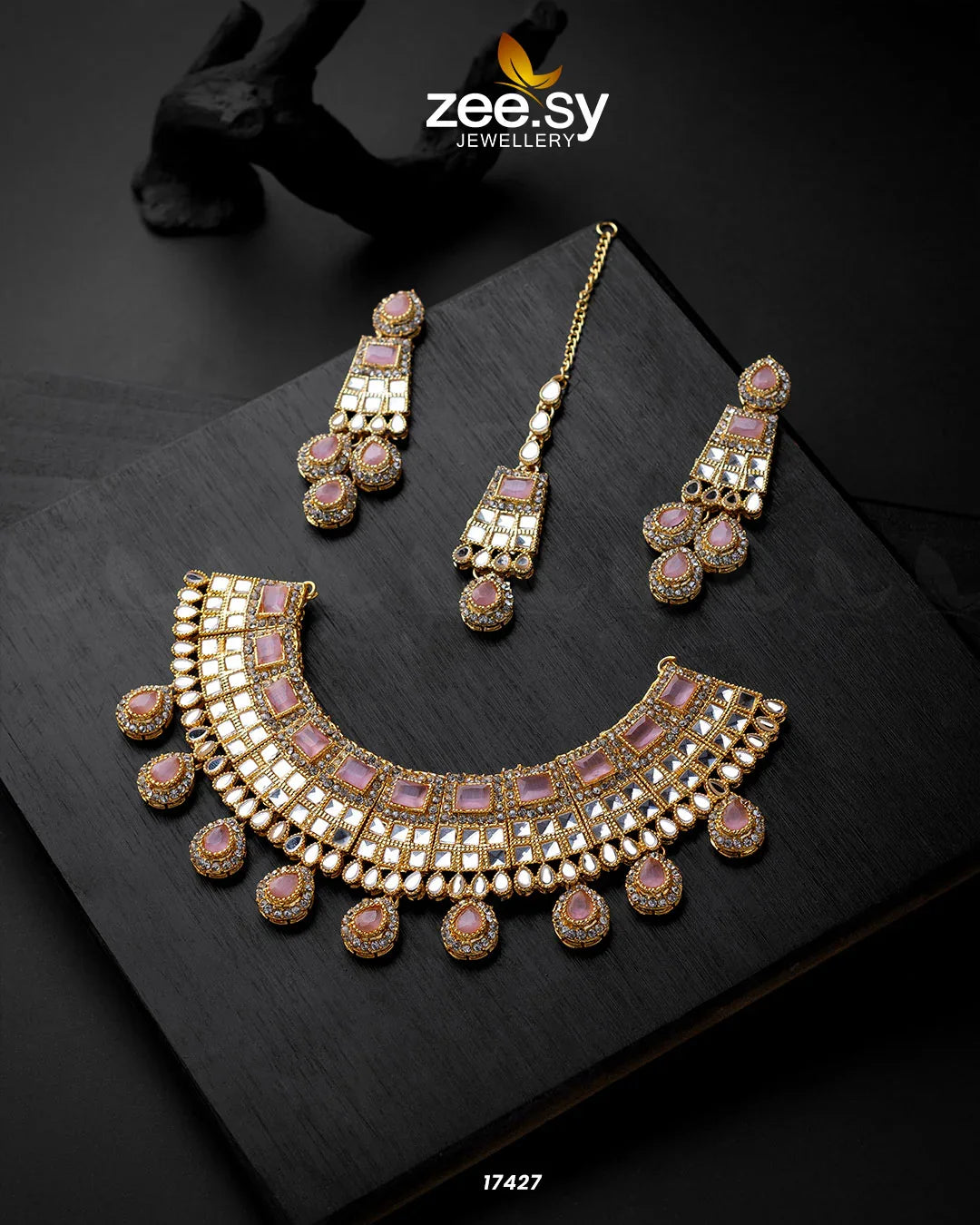 Prestige Necklace Mint Pink - Zeesy Jewellery