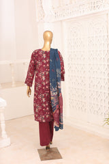 Oswah Women By Suntex Stitched 3 Piece Emb & Printed Lawn Suit-OS-2665