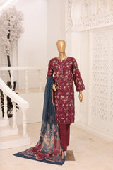 Oswah Women By Suntex Stitched 3 Piece Emb & Printed Lawn Suit-OS-2665