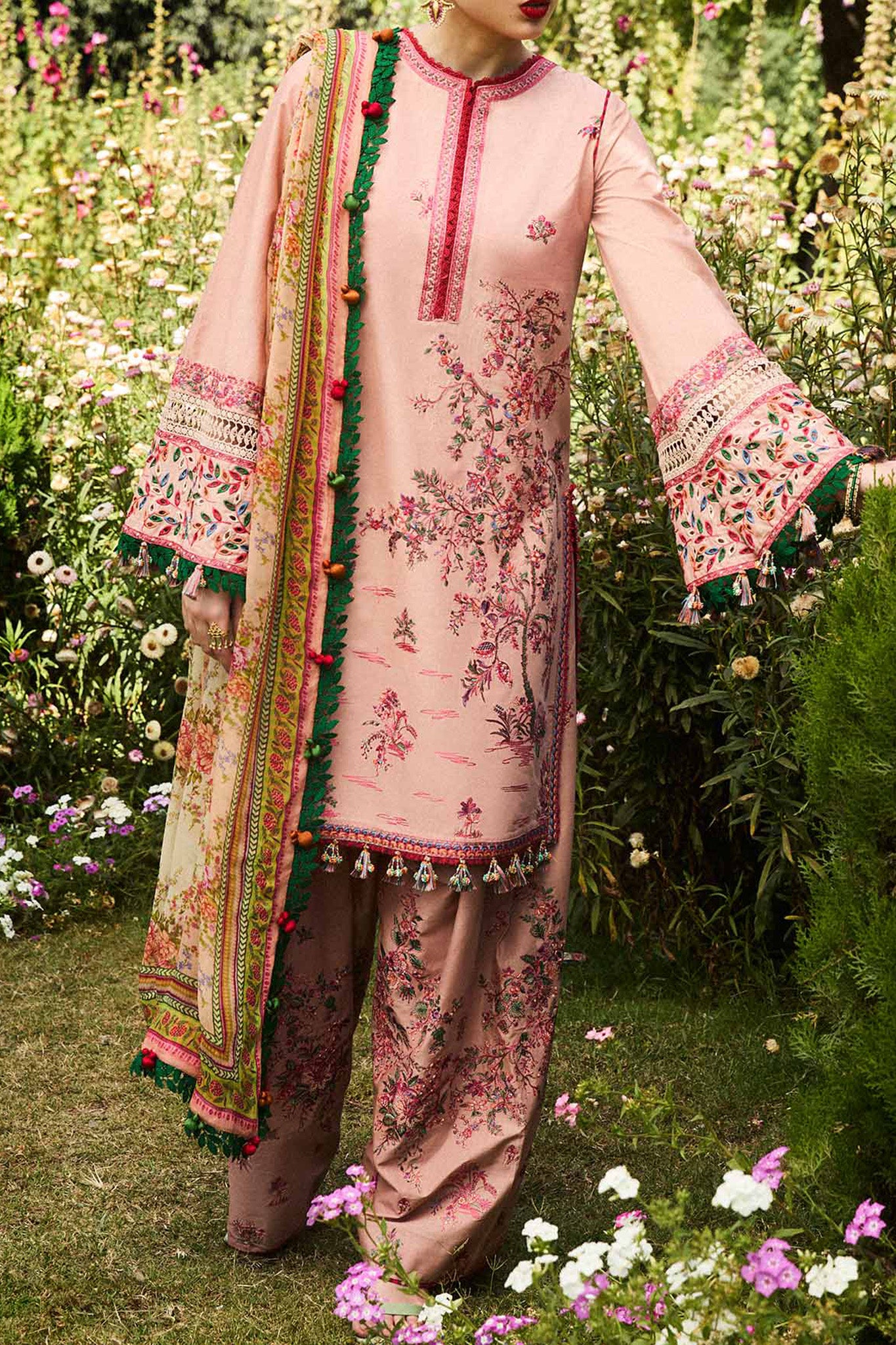 SS Lawn By Hussain Rehar Unstitched 3 Piece Emb Lawn Collection'2024-Pune
