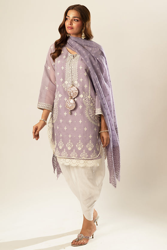 Lux Edit By Zaaviay Stitched Purple Passion (Shirt & Duppatta)