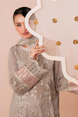 Dastak by Ramsha Unstitched 3 Piece Permium Chiffon Vol-03 Suit-Q-304