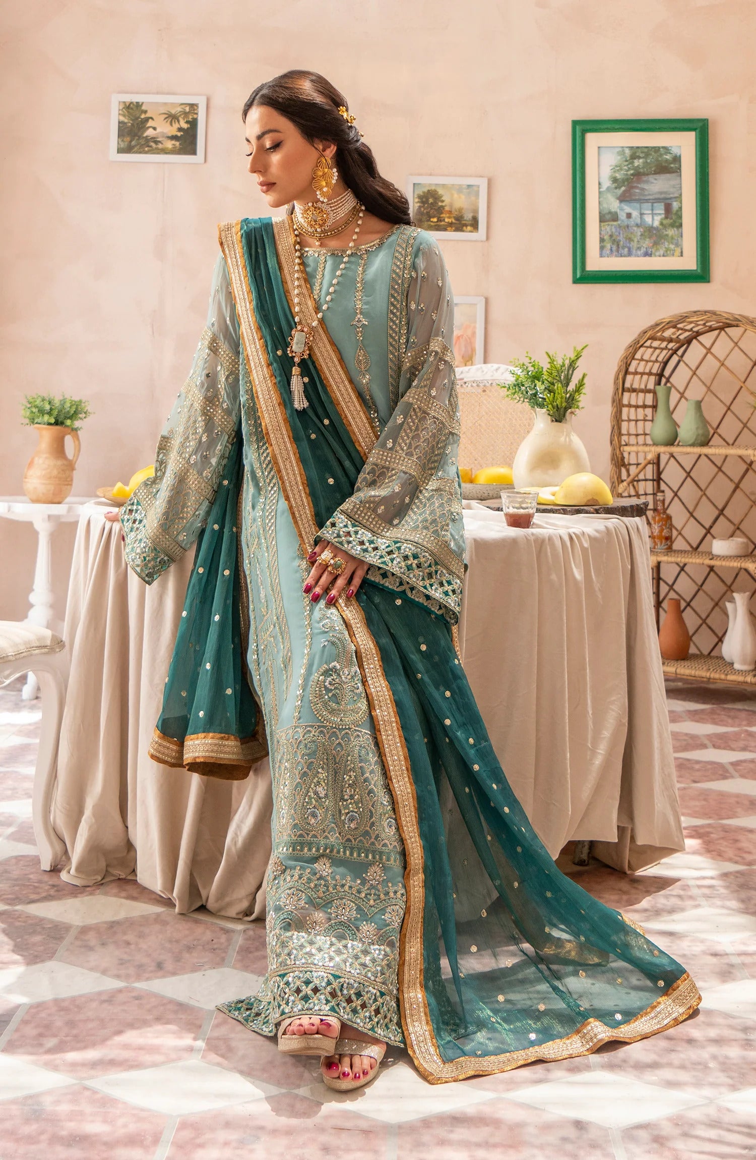 Zainab by Mashq Unstitched 3 Piece Luxury Chiffon Collection'2023-QFD-0068