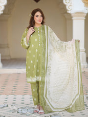 TNG Rang By TNG Stitched 3 Piece Collection'2024-Olive