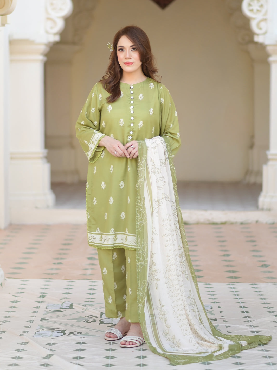 TNG Rang By TNG Stitched 3 Piece Collection'2024-Olive