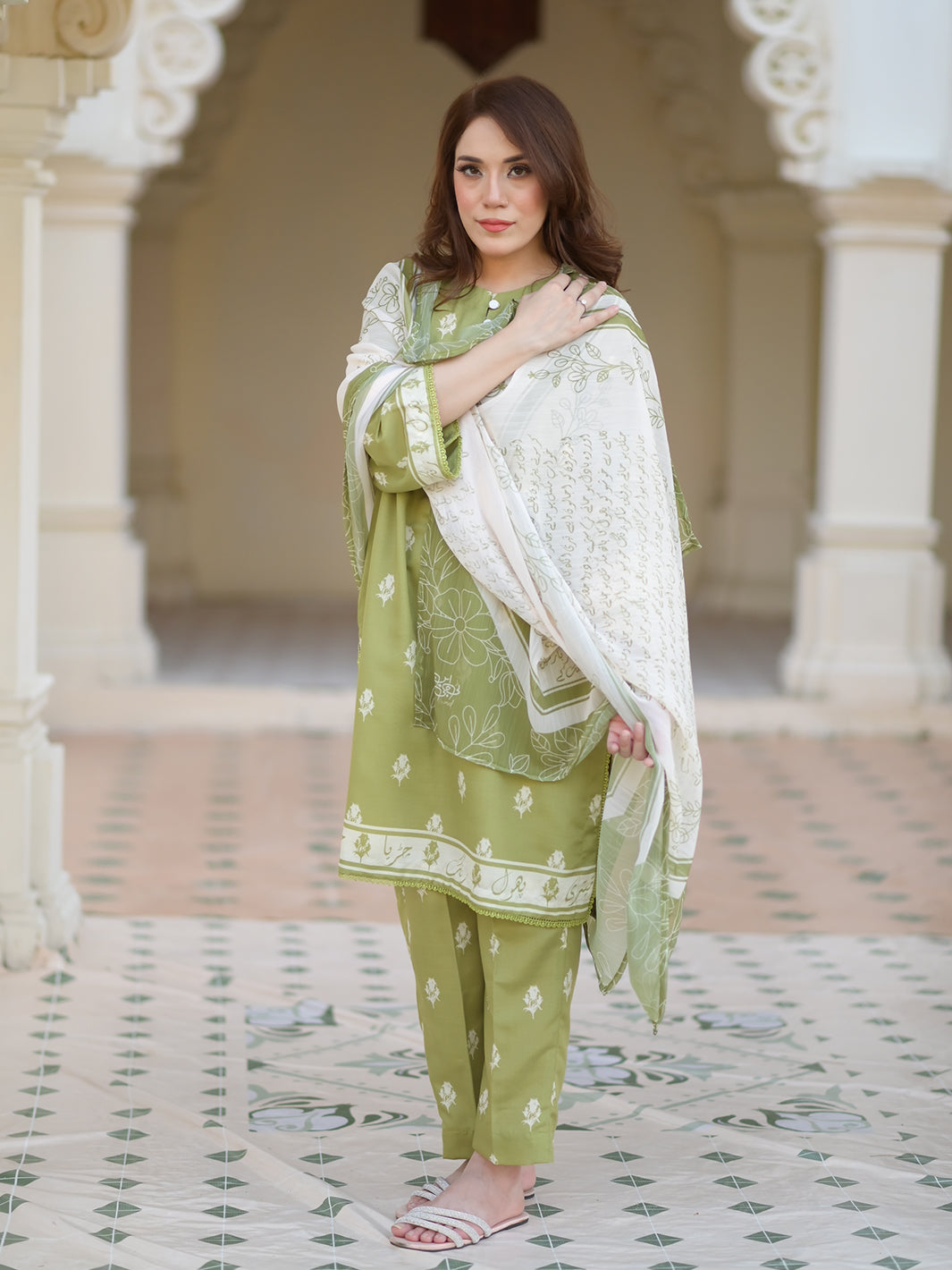 TNG Rang By TNG Stitched 3 Piece Collection'2024-Olive