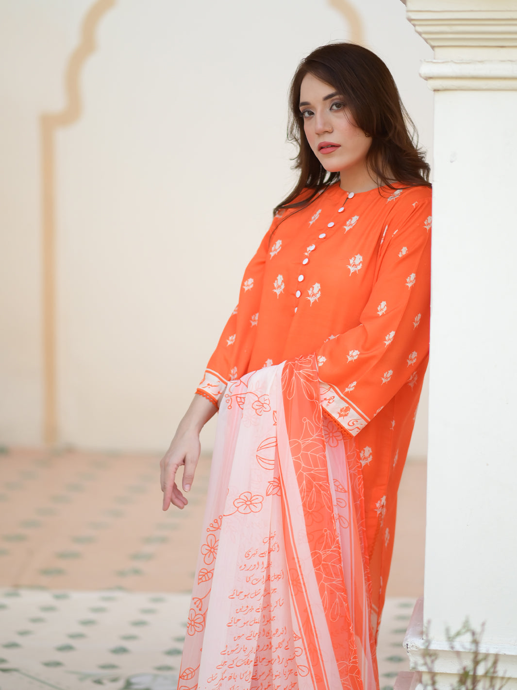 Rang By TNG Stitched 3 Piece Collection'2024-Orange