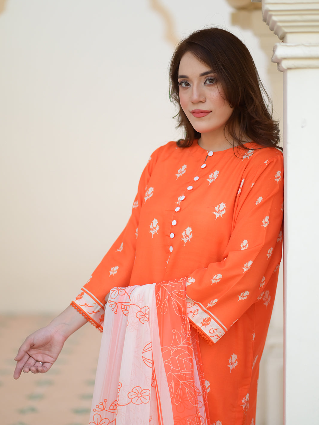 Rang By TNG Stitched 3 Piece Collection'2024-Orange