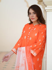 Rang By TNG Stitched 3 Piece Collection'2024-Orange