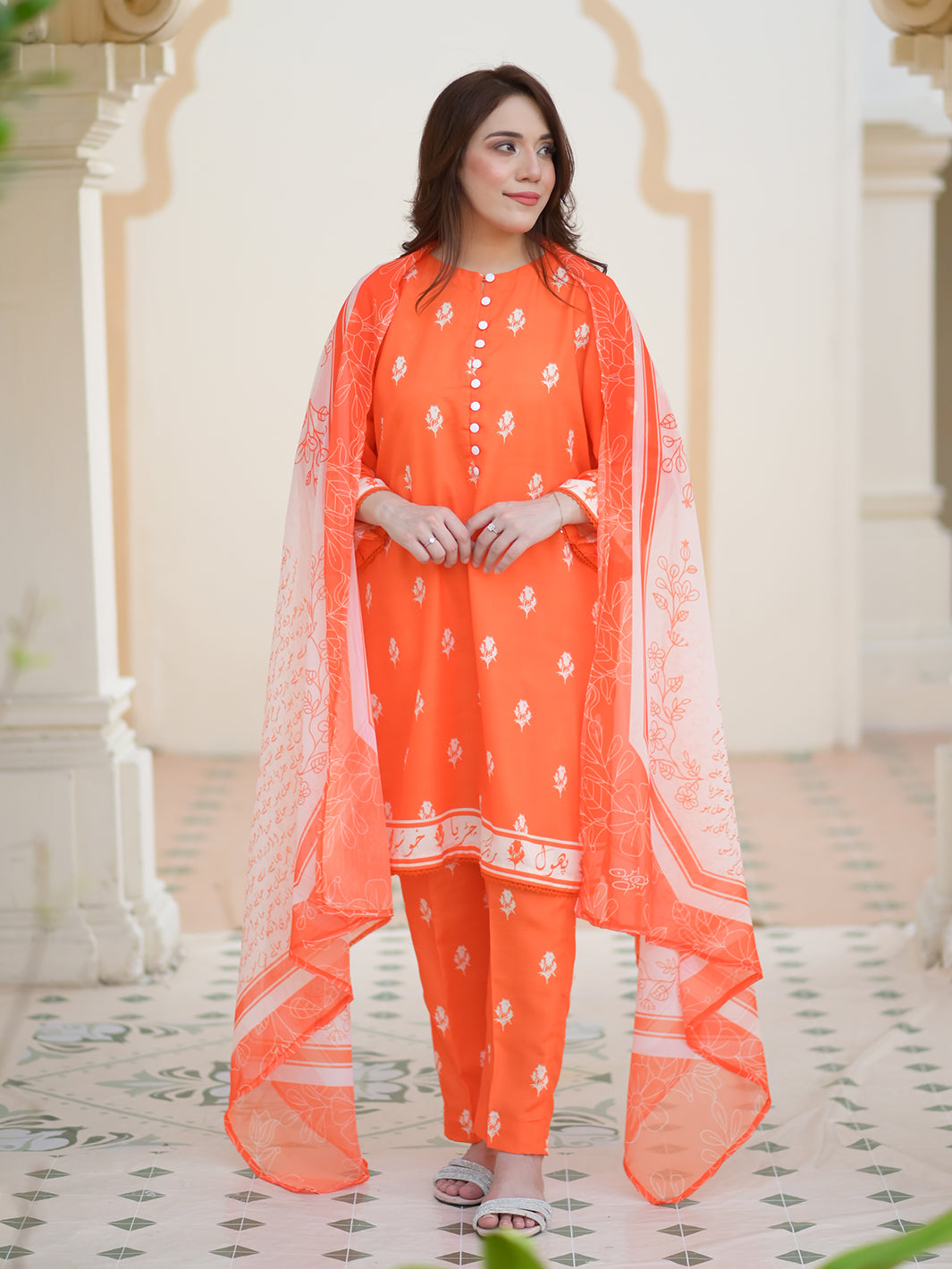 Rang By TNG Stitched 3 Piece Collection'2024-Orange