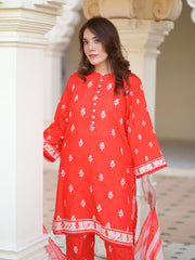 Rang By TNG Stitched 3 Piece Collection'2024-Ruby Red