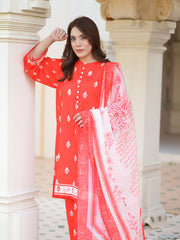 Rang By TNG Stitched 3 Piece Collection'2024-Ruby Red