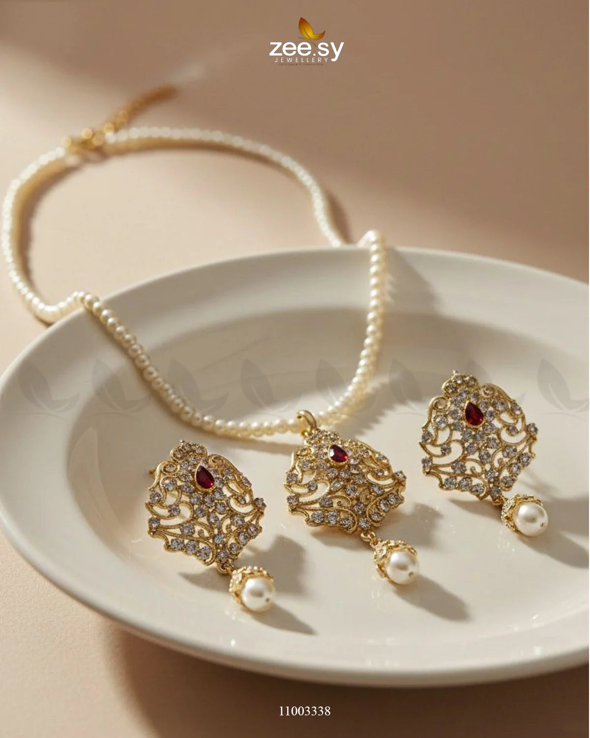 NECKLACE-0728 Red - Zeesy Jewellery