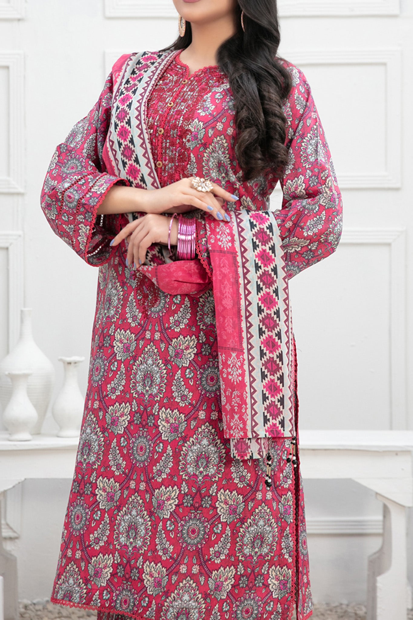 Roshane by Tawakkal Stitched 3 Piece Lawn Collection'2023-R-9025