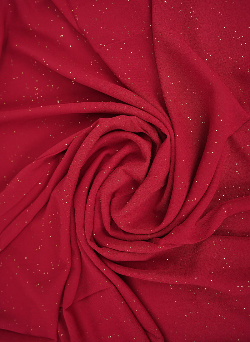 Hijab Ul Hareem Glitter Chiffon Scarf | Maroon