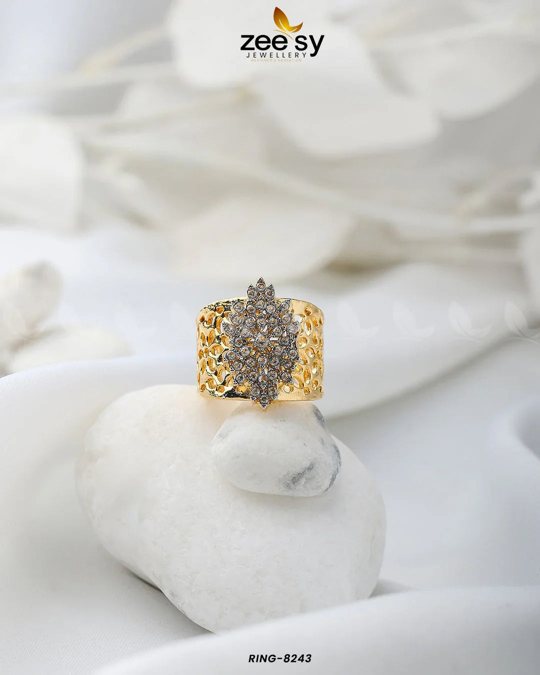 Floral Ring-8243 - Zeesy Jewellery