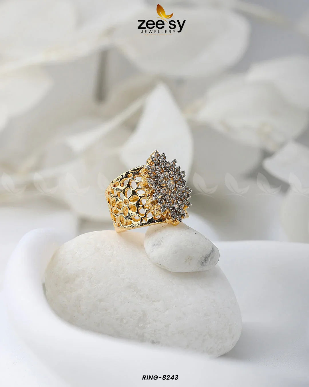 Floral Ring-8243 - Zeesy Jewellery