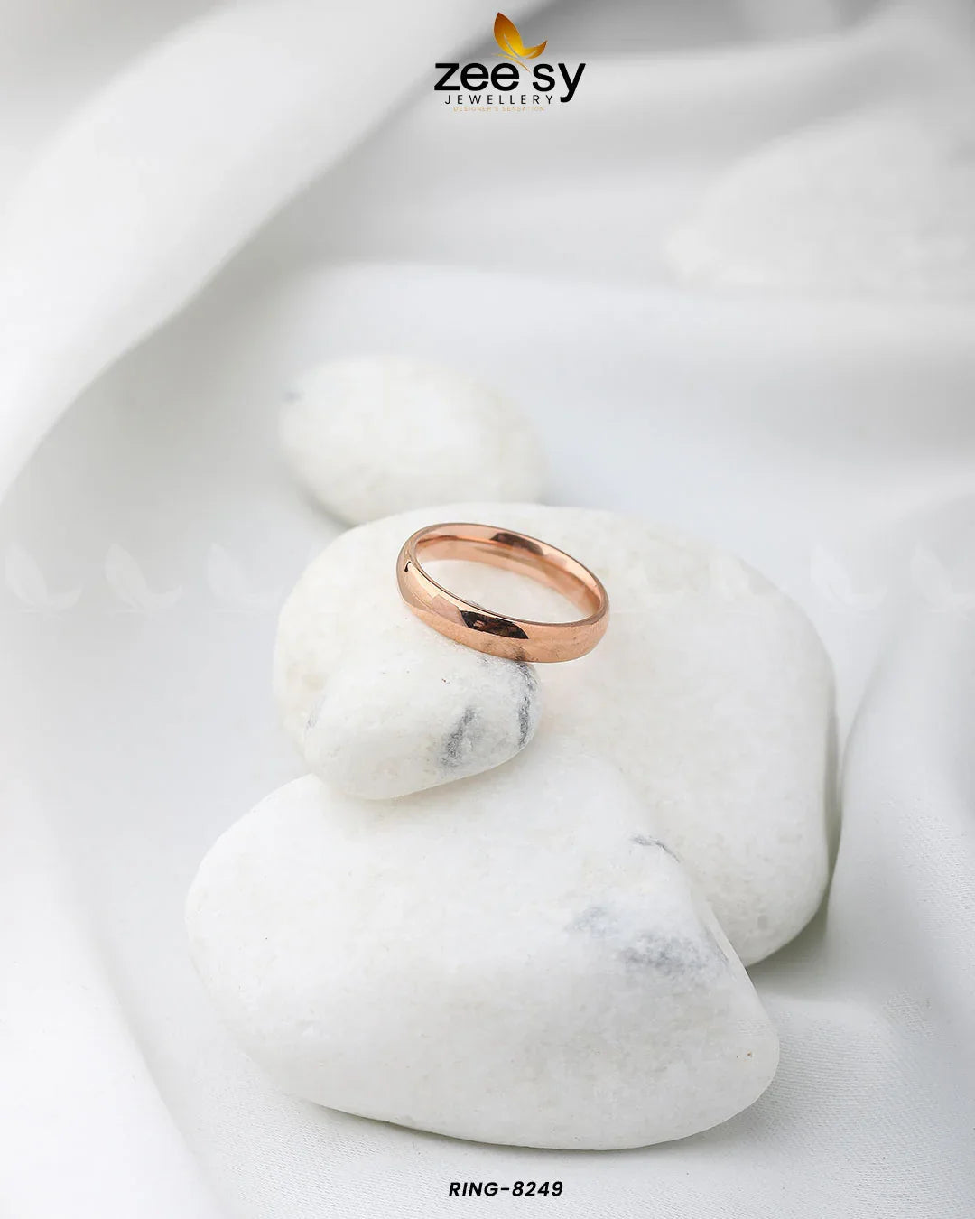Promise Ring-8250 Rose Gold - Zeesy Jewellery