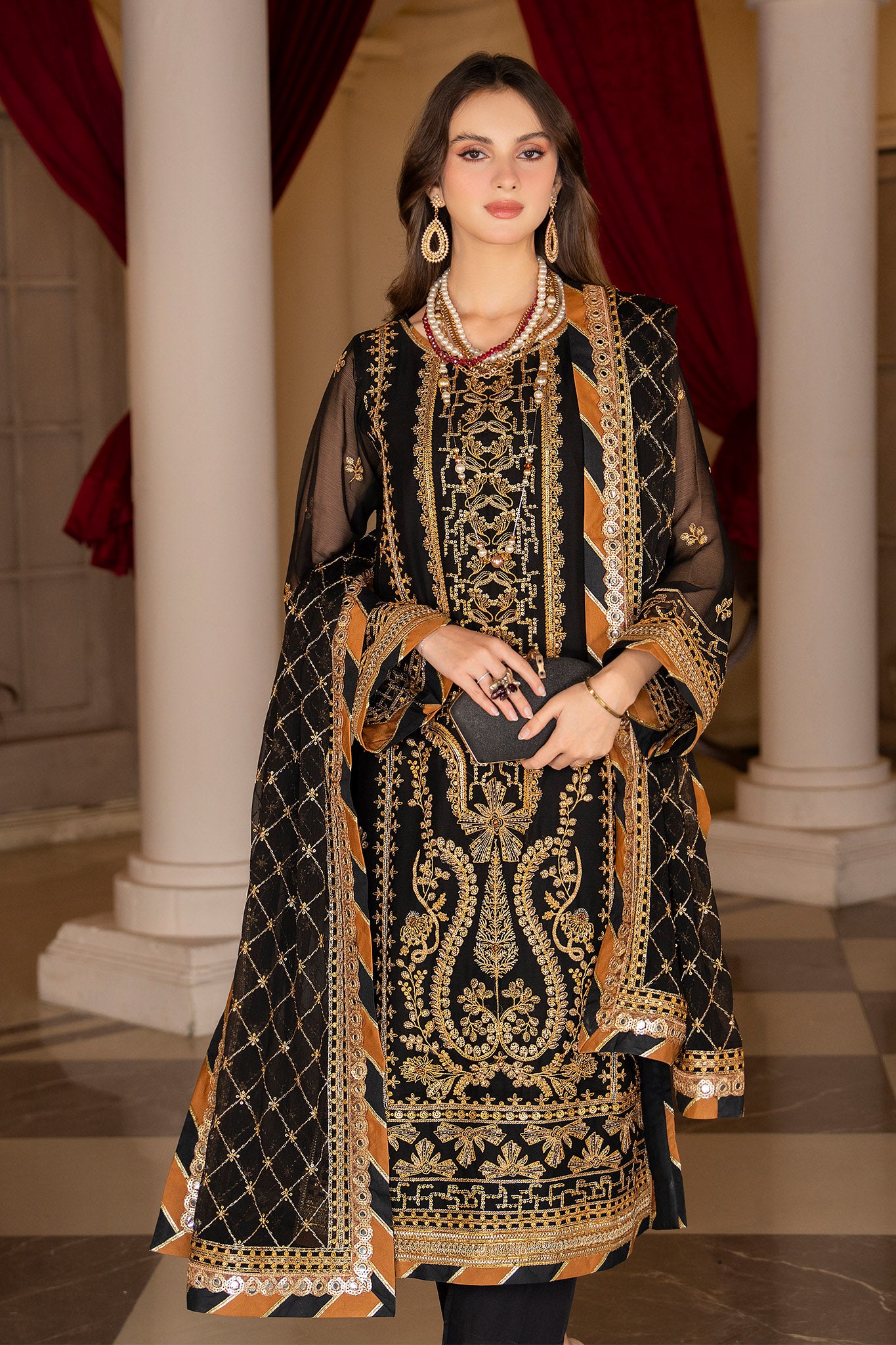 Rimjhim By Strawberry Unstitched 3 Piece Luxury Formals Collection'2024-RJ-001