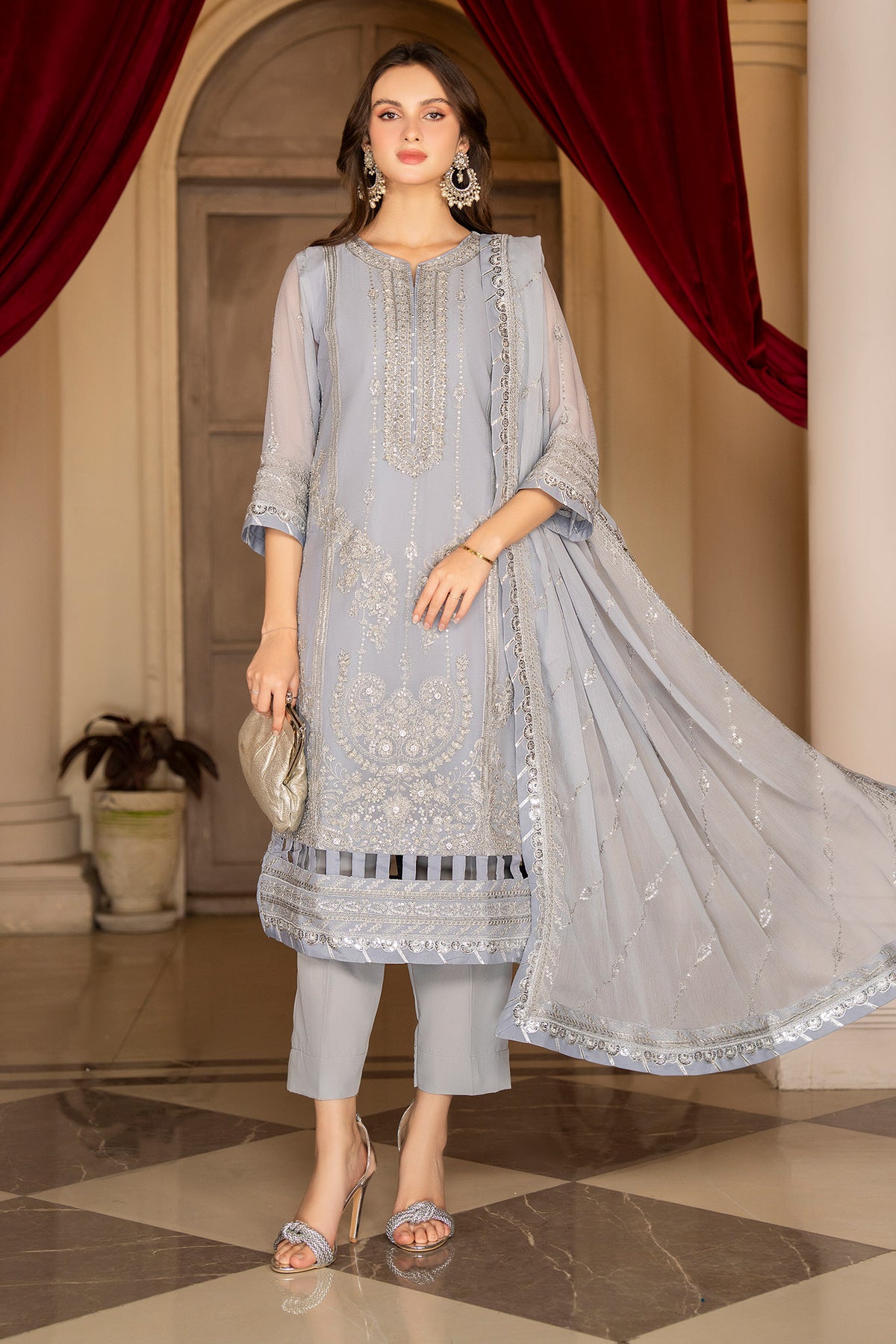 Rimjhim By Strawberry Unstitched 3 Piece Luxury Formals Collection'2024-RJ-008